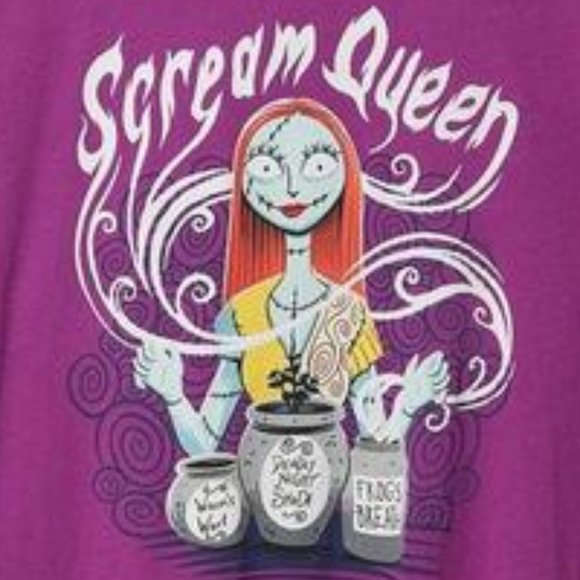 ❤️NWT VINTAGE TORRID TEE - NIGHTMARE BEFORE CHRISTMAS SALLY HALLOWEEN TOP - Picture 2 of 14